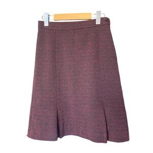 GANNI Burgundy Textured Midi Length Skirt Size S